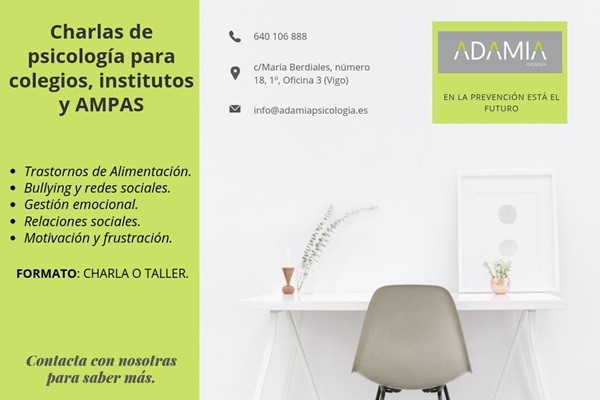 Charlas de psicología para colegios, institutos y AMPAS
