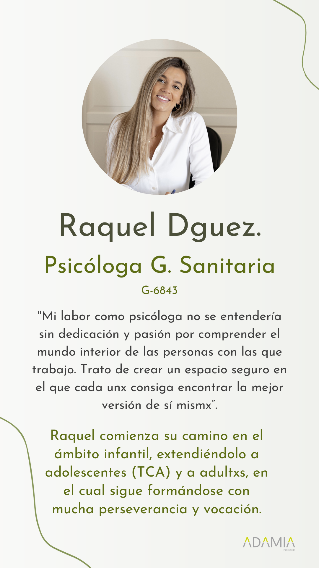 Raquel Dguez., psicóloga en Vigo