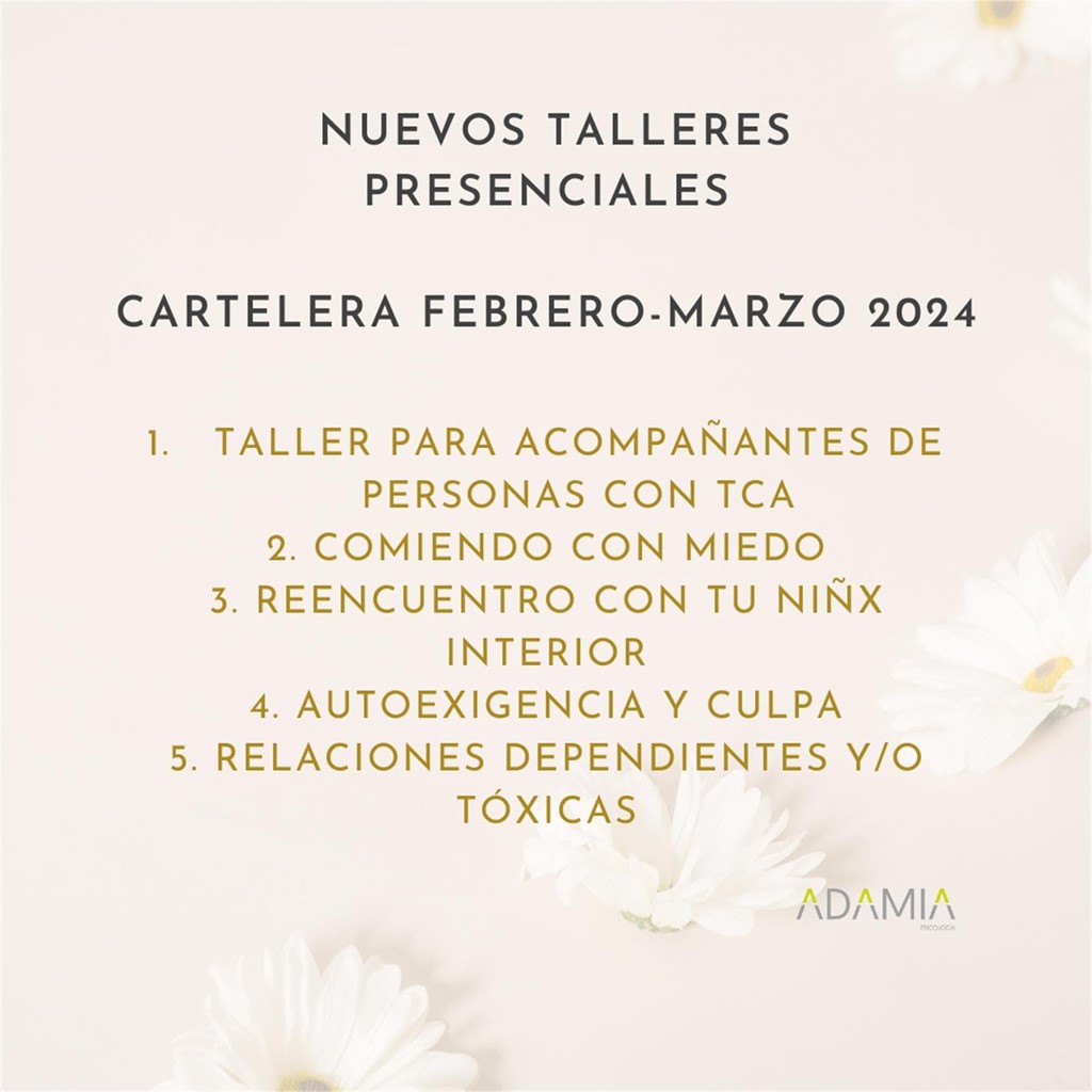 NUEVOS TALLERES PRESENCIALES 2024